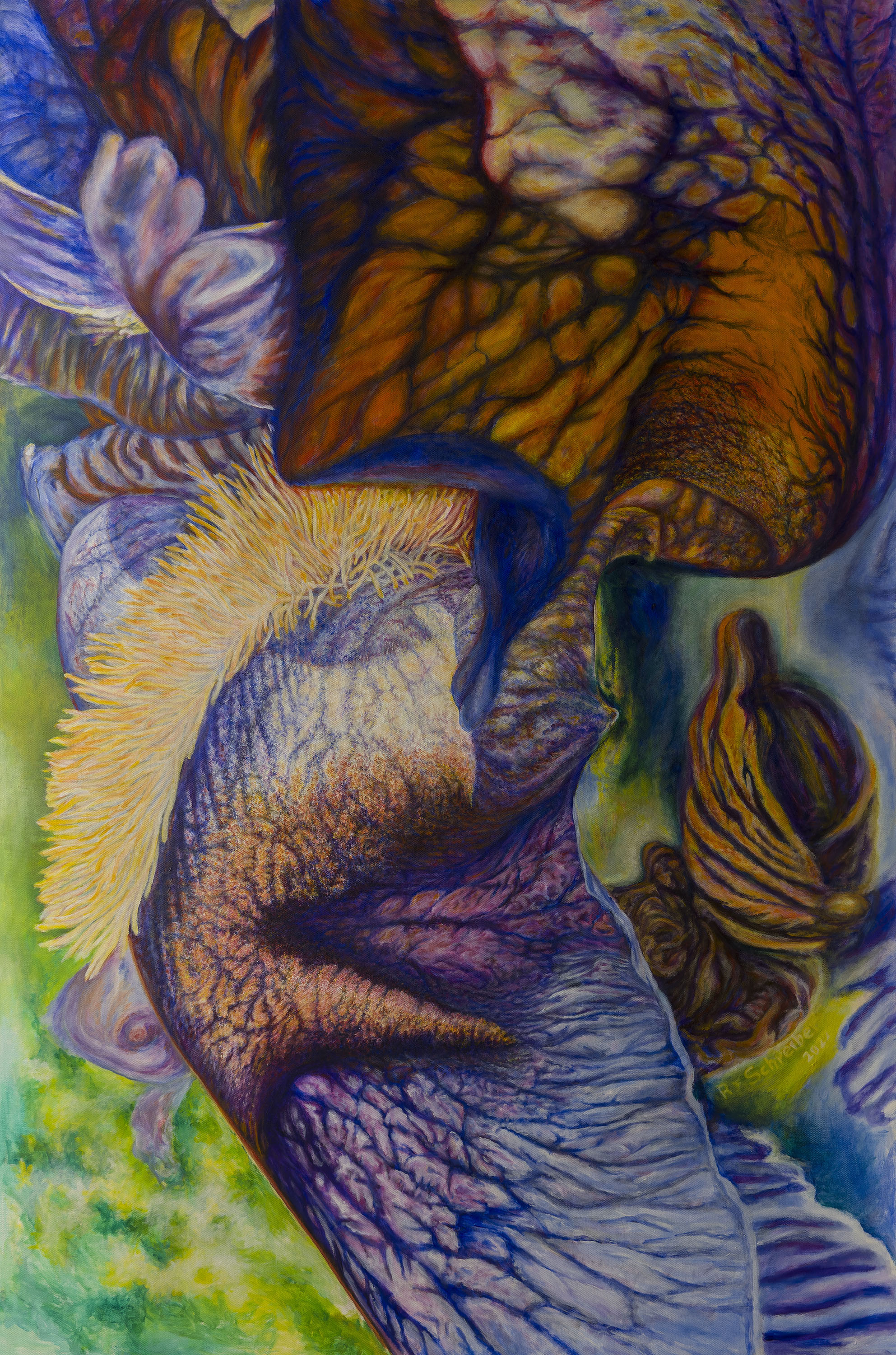 Iris, Acryl 2022 150x100cm, zu sehen im Saalbau in Neustadt a.d. Weinstraße